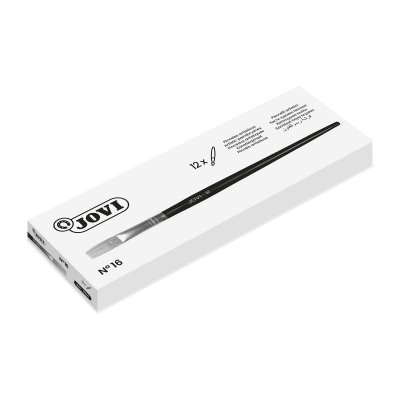 Jovi Pinceles Artisticos Planos Pelo de Cerda Nº 16 - Pelo Natural - Mango de Madera - Punta Plana - Pelo Duro - Color Varios