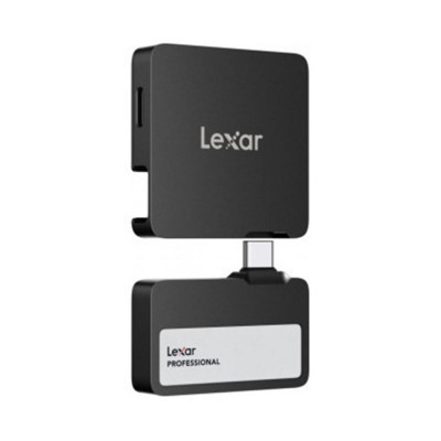 Disco duro externo ssd lexar professional go external portable 2tb + hub 4 en 1 negro
