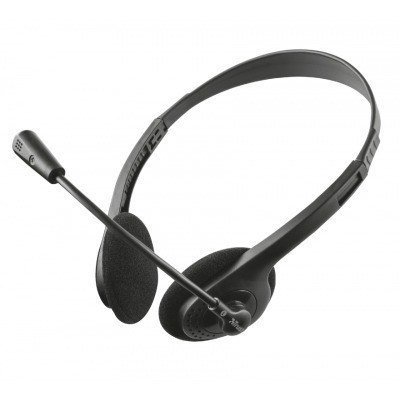 Trust Auriculares con Microfono Ziva - Conector Jack 3.5mm - Cable de 1.8m - Color Negro
