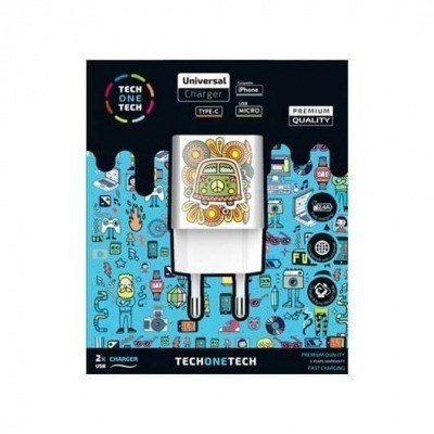 CARGADOR DOBLE TECH ONE TECH GREEN CHAMPER 2.4A/ALTO RENDIM