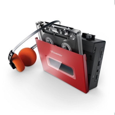 Reproductor de cassette Energy Sistem Portable - Bluetooth - Auriculares - Micrófono - USB-C - Rojo