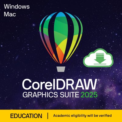 CorelDRAW GS 2025 Educación (EDU) 1 licencia(s) Electronic License Delivery (ELD) Checo, Alemán, Holandés, Inglés, Español, Francés, Italiano, Polaco
