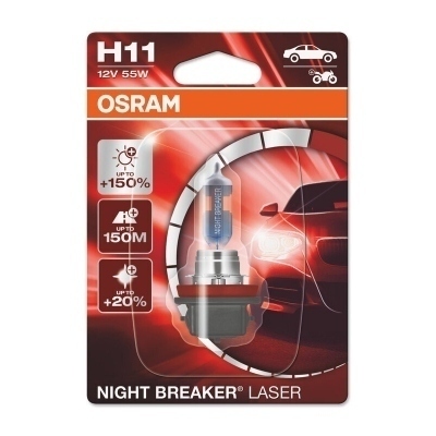 Bombilla OSRAM Night Breaker Laser H11 12V/55W - X1 64211NL-01B