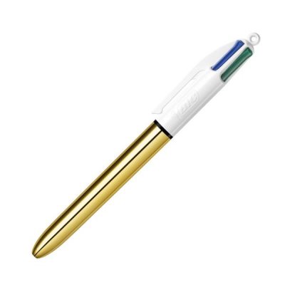 BIC boligrafo 4 colores Shine Gold tinta aceite trazo 0,4mm