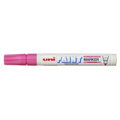 Uni-ball PX-20 Paint Marker - Marcador de Pintura - Punta Acrilica de Bala 2.2-2.8mm - Permanente en Todas las Superficies - Resistente a Luz y Agua - Cuerpo de Aluminio - Color Rosa