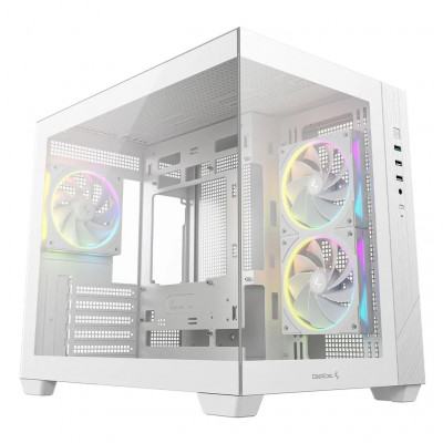 CAJA ATX SEMITORRE DEEPCOOL CG330 3F WH CRISTAL TEMP BLANCA R-CG330-WHNGM3-G