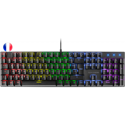 Mars Gaming Teclado Mecanico RGB MK422 - Tecnologia Antipolvo - Efectos de Iluminacion Rainbow - Teclas Ultra-resistentes - Funciones Multimedia y Modo Juego - PR de 1000Hz - Anti-Ghosting Avanzado -