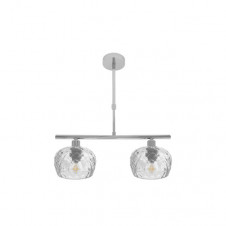 Lampara Estela 2xe14 Cromo Regx41x13 Cm C/tulipas Cristal Tallado Transparente