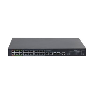 (DH-LR2226-24ET-360-V2) DAHUA SWITCH L2 EPOE GESTIONABLE 24 PUERTOS 10/100 (8 EPOE/EOC + 16 POE) + 2 UPLINK COMBO GIGABIT/SFP