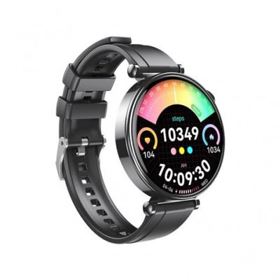 XO GT4 Mini Reloj Smartwatch Pantalla Redonda 1.32 AMOLED - Multideporte - Monitoreo del Sueño - Llamadas BT - IP68 - Color Negro