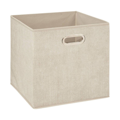 Caja organizadora color beige para estanteria 31 x 31 cm