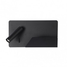 Aplique 3w 4000k Miguel Angel Izqdo Negro C/usb Y Estante 150lm 16x28x12 Cm Orientable