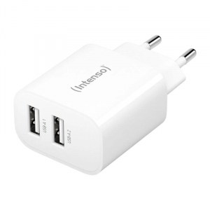 Cargador pared Intenso W24AA, 2 x USB-A, blanco