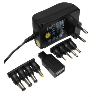 Alimentador Universal salida 3-12Vdc 1,5Amp 18W 8 conectores + USB