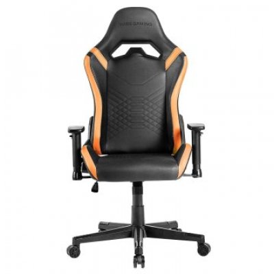 SILLA GAMER MARS GAMING MGCPROBO NEGRA CON DETALLE NARANJAS BRAZOS REGULABLES EN ALTURA RECLINABLE 1