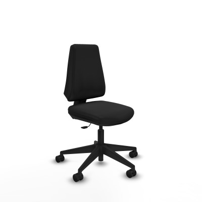 Elche CP similpiel negro base piramidal ruedas nailon 65mm