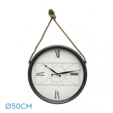 Reloj De Pared Zaman Negro 50d C/cuerda Agujas Espada