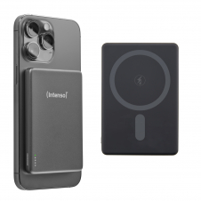 Intenso Batería Externa Magnética MW5000 5000 mAh ? Compatible con MagSafe, Carga Inalámbrica 15W, USB-C PD 20W, Delgada y Compacta ? Probada e