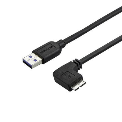 Cable delgado de 1m Micro USB 3.0 acodado a la derecha a USB A