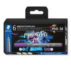 Staedtler Pigment Arts Brush Pen Blues & Violets rotulador Azul, Violeta 6 pieza(s)