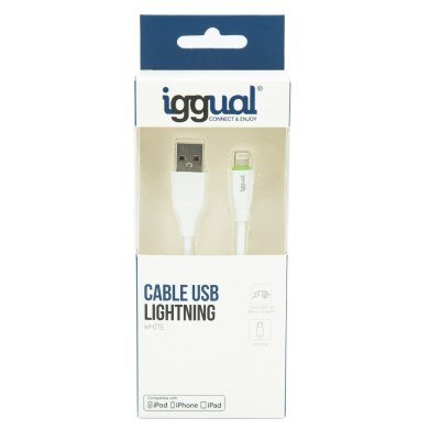 iggual cable USB-A/Lightning 100 cm blanco