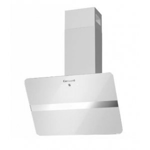 Campana decorativa de pared inclinada Corberó VICTORIA660W, vertical, 60 cm, 594 m3/h, clase A, 3 velocidades, 67dB, filtro aluminio, 2 luces LED, cristal blanco