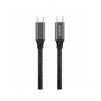 Urban Factory Cable USB-C Macho a USB-C Macho - 2m - 240W E-Marker - 10Gbps - Color Gris Oscuro