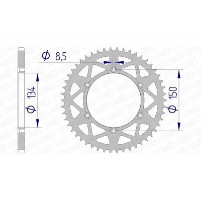 Corona AFAM aluminio ultraligera autolimpiable 17206 - Paso 520 17206N-51