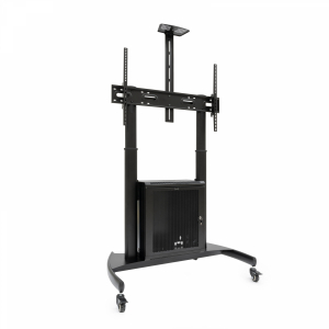 Tooq ?NARNIA? Soporte de Suelo con Armario Multiusos + Accesorios Rack para Pantallas 60\1- 100\1 Negro