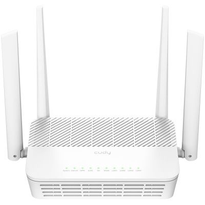 Cudy Router WiFi 6 Mesh Gigabit Dual Band AX3000 - Velocidad hasta 1000Mbps - 5 Puertos - 4 Antenas Fijas de 5dBi - Tecnologia M