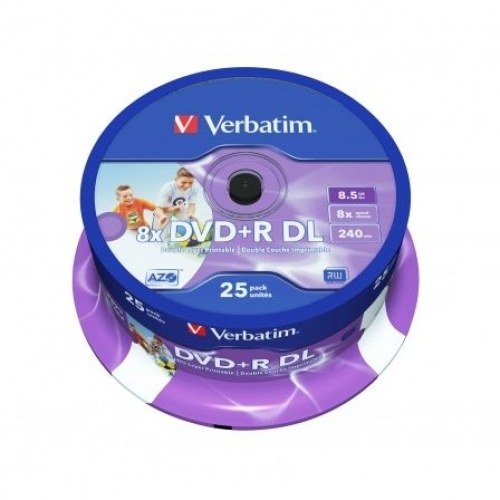 DVD+R Doble Capa Verbatim 8X/ TarrinA25uds