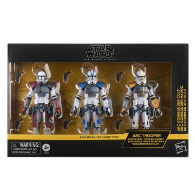 Set 3 figuras hasbro star wars the black series the clone wars arc commander colt. havoc & blitz
