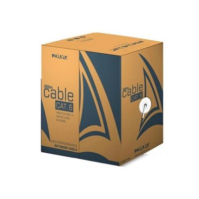Bobina cable red solido phasak utp cat.6 305m gris
