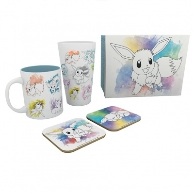Pack vaso xxl + taza + dos posavasos gb eye pokemon eevee