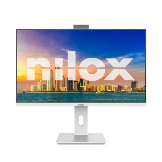 Monitor Nilox NXM24RWEB02W, 23,8 pulgadas, Full HD, IPS, 120 Hz, 4 ms, altura regulable, webcam, altavoces, HDMI, DisplayPort, VGA