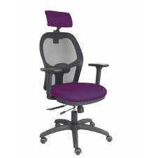 Piqueras y Crespo Silla Jorquera traslack malla negra asiento bali morado brazos 3D cabecero regulable