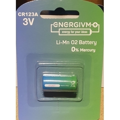 Pila Litio CR123A ENERGIVM 3Vdc 1500mA (Blister 1 pila)