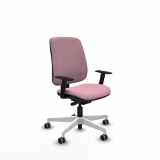 Piqueras y Crespo Alares tapizada traslack bali rosa brazos 1D base blanca ruedas 65mm engomadas