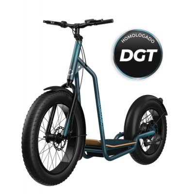 Cecotec Troton Fat Patinete Electrico - 1300W - Ruedas Grandes 20 y 26 - Autonomia 60km - Homologado por la DGT - Base XL de Madera - Frenos de Disco - Velocidad 25km/h - Color Negro y Azul