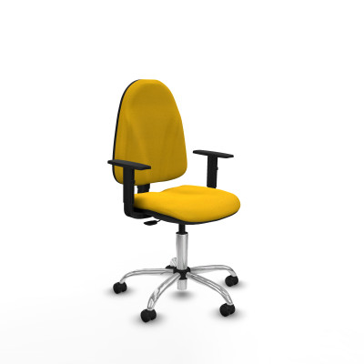 Algarra CP bali amarillo brazos 1D base cromada ruedas engomadas 50mm
