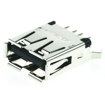 Base USB A Hembra Cto.Impreso recto de 4pin