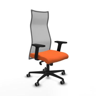 Albacete malla sincro malla gris bali naranja brazos 2D base nailon ruedas 65mm engomadas