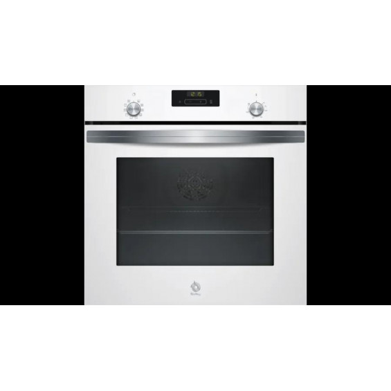 Horno multifunción Balay 3HB413CB2, 71 litros, 7 funciones, Aqualisis, puerta extraíble, clase A, horno de leña, display LED, 60 x 60 cm, blanco