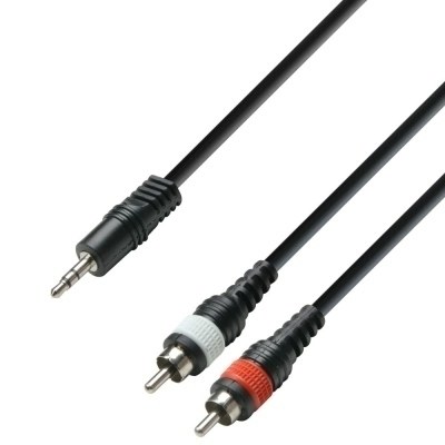 Cable JACK 3,5 ST Macho a 2RCA Macho 1m HQ
