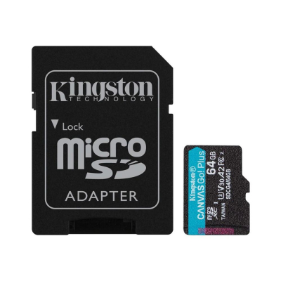 Tarjeta memoria micro secure digital sd xc 64gb kingston canvas go! plus clase 10 uhs - i u3 + adaptador sd