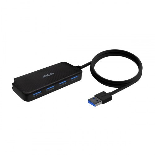 Aisens - Hub Usb 3.0, Tipo A/M-4Xtipo A/H, Negro, 60Cm