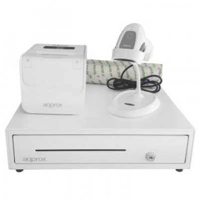 KIT TPV APPROX CAJON APPCASH01 BLANCO + SCAN APPLS11ASWH + IMP. TERM. APPPOS80AMUS + PAPEL CYT8060B