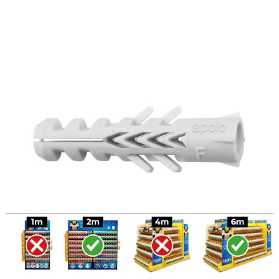 Taco nylon doble antigiro din/ref nf ø10 x 50 mm, caja 50 uds