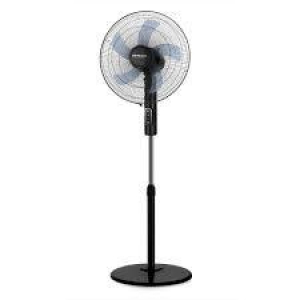Ventilador de pie Orbegozo SF1140, 40 cm, 45W, 5 aspas, 3 velocidades, oscilante, rejilla de seguridad, altura 128 cm regulable, negro
