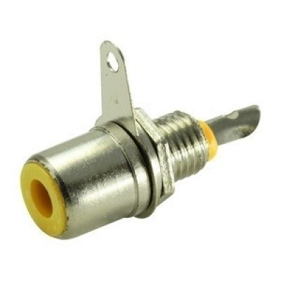Conector RCA Hembra para Chasis con tuerca Amarillo